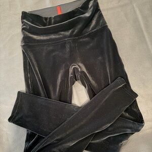 SPANX Women's Black Velvet Leggings